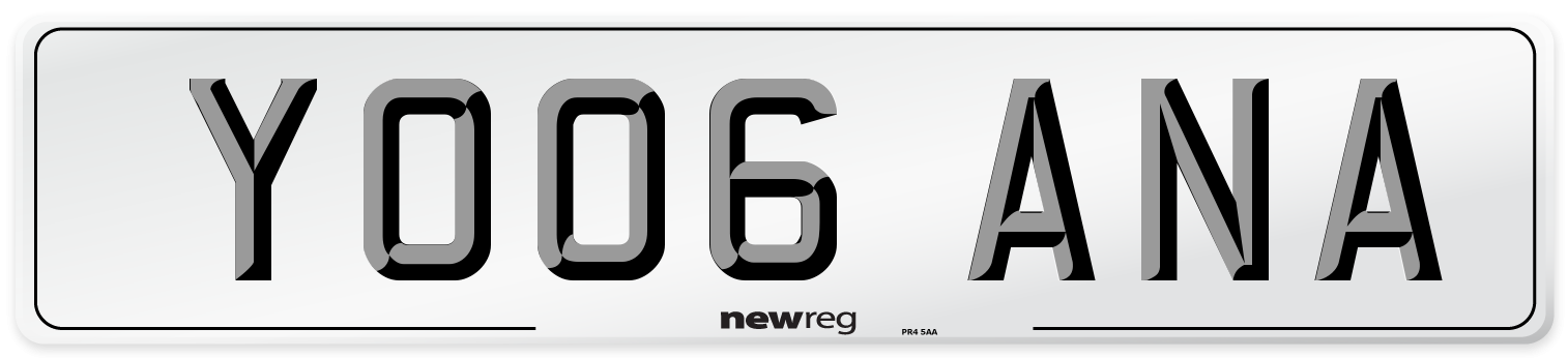 YO06 ANA Number Plate from New Reg